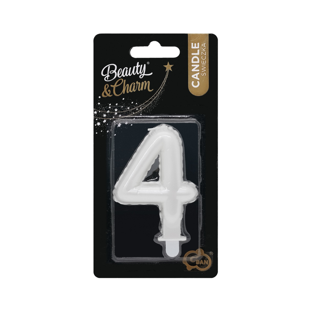 SF-PBI4 Svjećica za tortu 4 Biserno Bijela 7cm slika 2