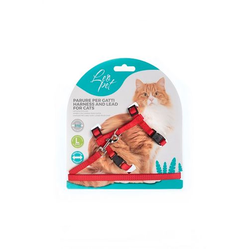 Leopet Set za Šetnju za Velike Mačke Tinta Unita Crveni 30-50cm / 35-55cm / 125cm slika 1