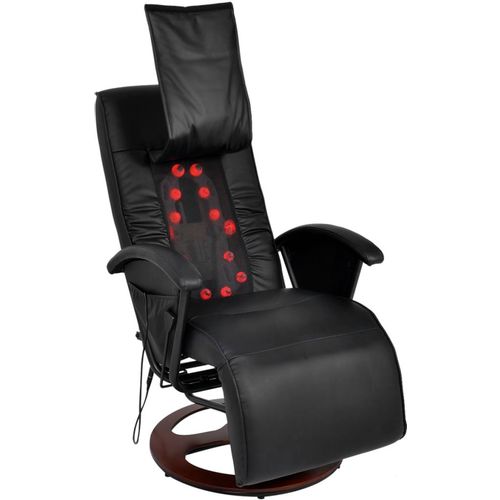 Shiatsu masažna fotelja od umjetne kože crna slika 10
