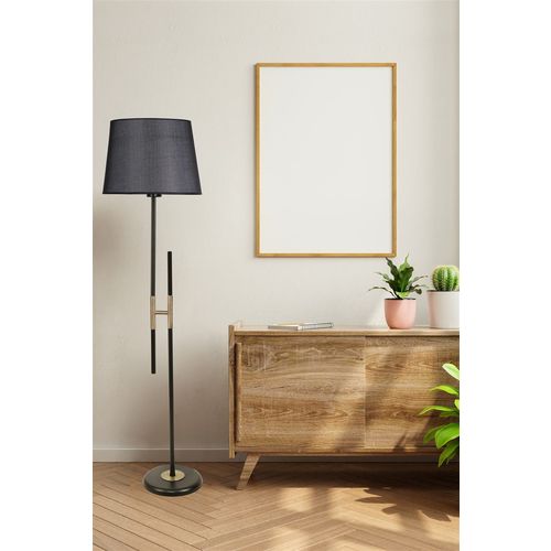 Felix Siyah Lambader Pramit Hasır Siyah Abajurlu Black Floor Lamp slika 1