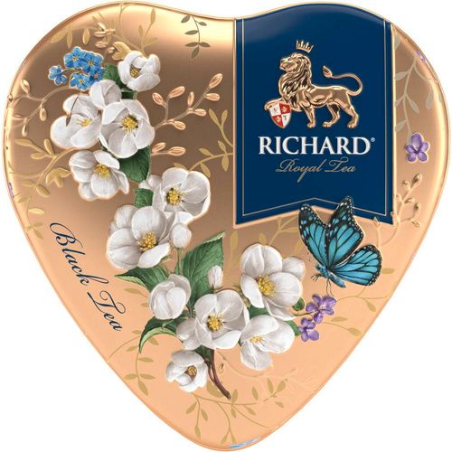 RICHARD Tea Royal Heart - Crni cejlonski čaj krupnog lista, sa bergamotom, vanilom, narandžom i laticama ruže u metalnoj kutiji, rinfuz 30g GOLD 110945 slika 2