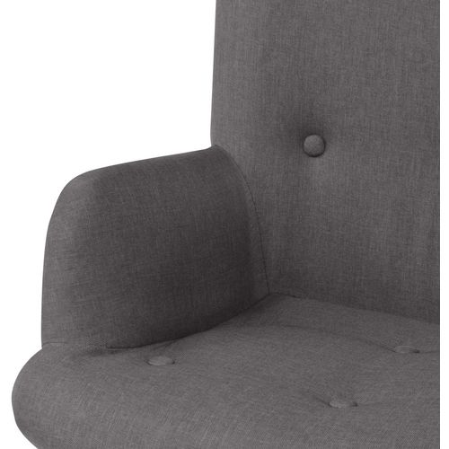 Fotelja s osloncem za noge od tkanine siva slika 14