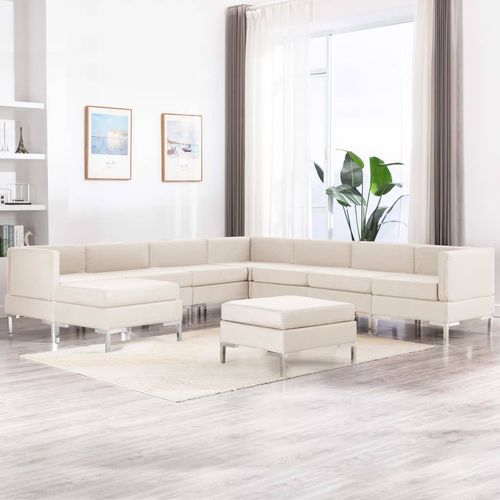 9-dijelni set sofa od tkanine krem slika 20