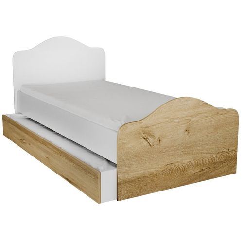Woody Fashion Jednostruki krevet, Kanguru - Oak, White slika 2