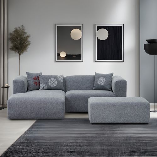 Linden Mini Left - Grey Grey Corner Sofa slika 1