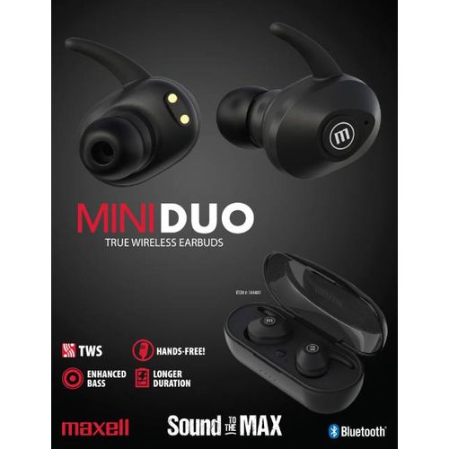 Maxell bežične slušalice TWS Mini Duo crne slika 1