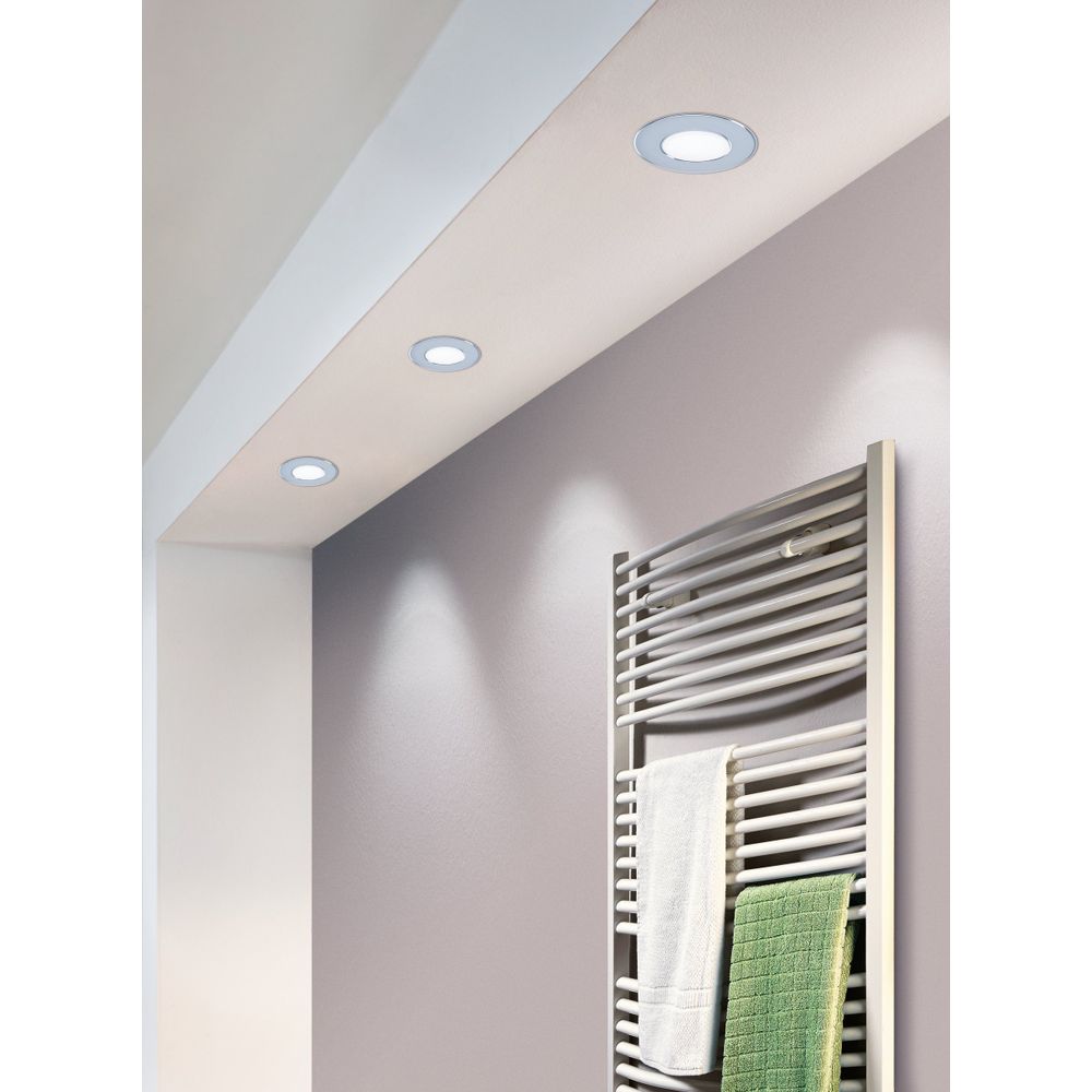 Eglo Fueva 5 ugradbena led, 2,7w, 300lm, prom 86, ip44, bijela/krom/plastika  slika 6