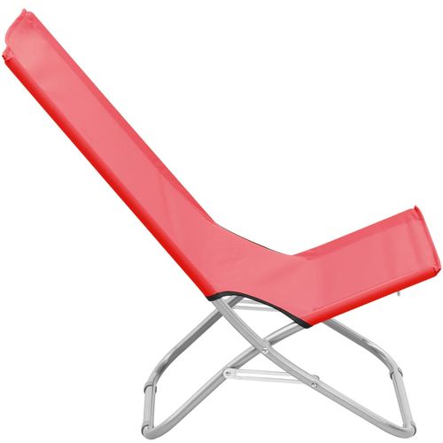 Sklopive stolice za plažu od tkanine 2 kom crvene slika 4