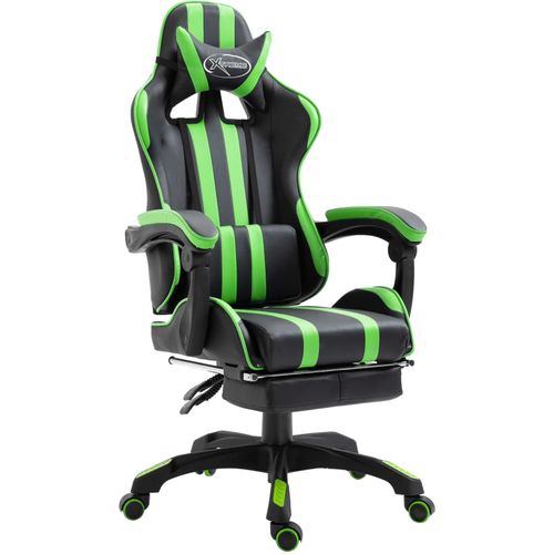 Igraća stolica od umjetne kože s osloncem za noge zelena slika 19