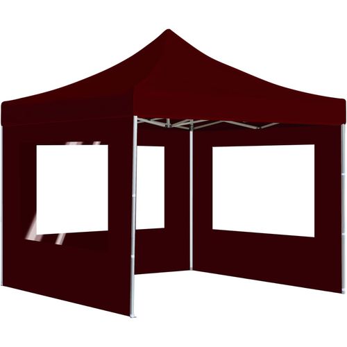 Profesionalni sklopivi šator za zabave 3 x 3 m crvena boja vina slika 21