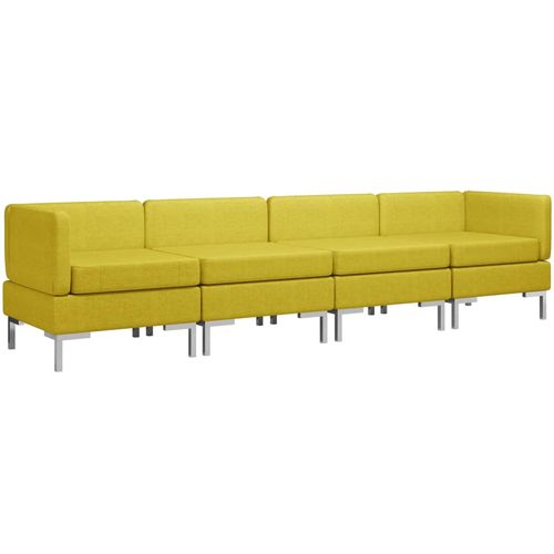4-dijelni set sofa od tkanine žuti slika 30