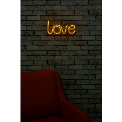 Wallity Ukrasna plastična LED rasvjeta, Love - Yellow slika 3