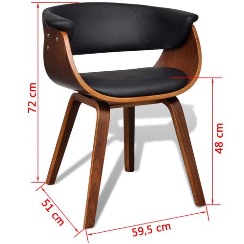 Blagovaonske stolice 2 kom od zaobljenog drva i umjetne kože slika 24
