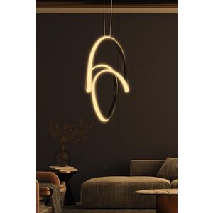 Yin Yang Black - Yellow Light Black Chandelier