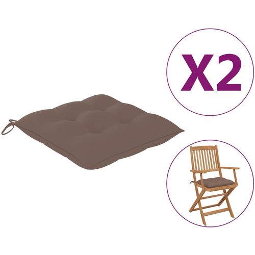 Jastuci za stolice 2 kom smeđe-sivi 40 x 40 x 7 cm od tkanine slika 16