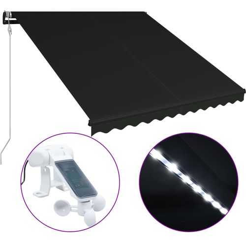 Uvlačiva tenda sa senzorom za vjetar LED 350 x 250 cm antracit slika 55