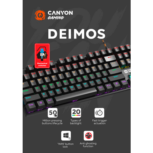 CANYON DEIMOS GK-4 Gaming, Black slika 4