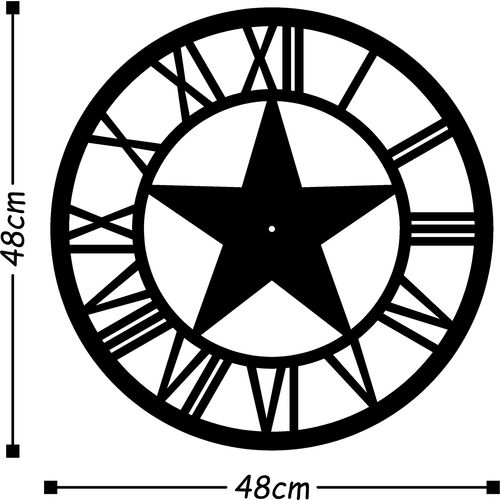 Wallity Ukrasni metalni zidni sat, Metal Wall Clock 28 - Black slika 3
