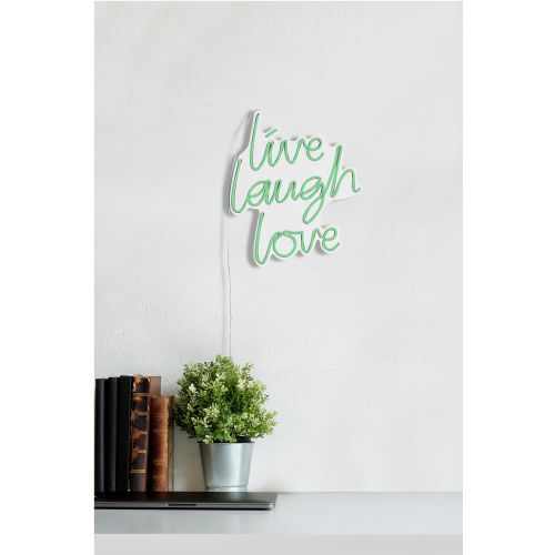 Wallity Ukrasna plastična LED rasvjeta, Live Laugh Love - Green slika 4