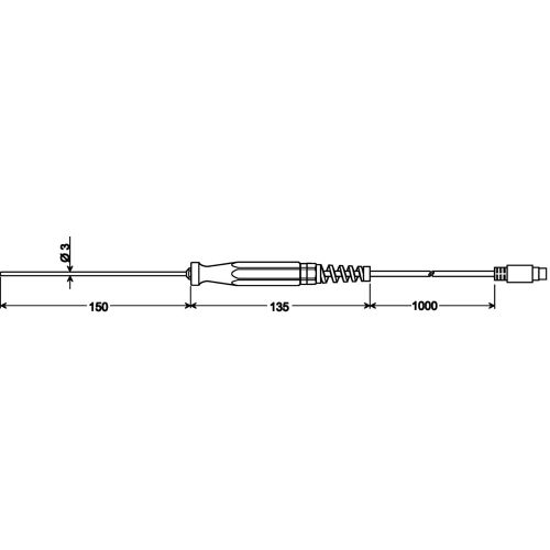 Greisinger GTF 401 1/10DIN senzor za uranjanje  -50 do 400 °C  Tip tipala Pt100 slika 2