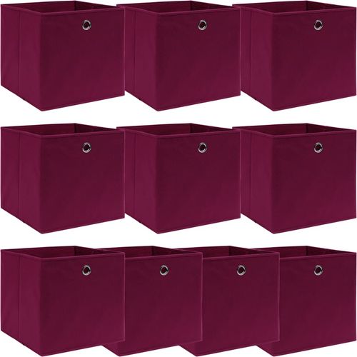 Kutije za pohranu 10 kom tamnocrvene 32 x 32 x 32 cm od tkanine slika 13