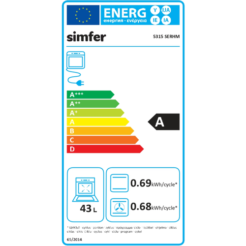 Simfer samostojeći štednjak 5315 SERHM slika 2