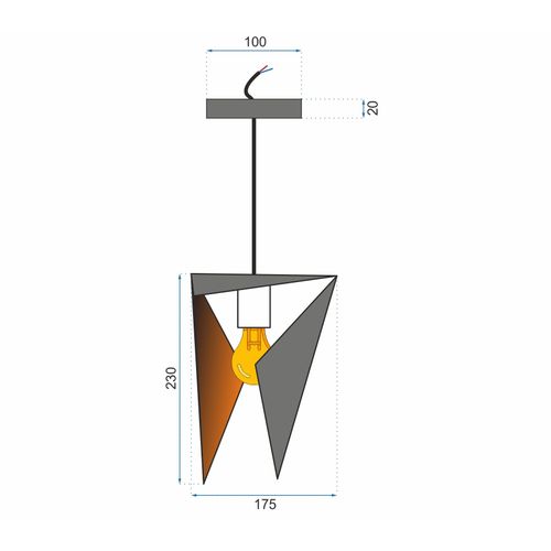 TOOLIGHT STROPNA SVJETILJKA TROKUTASTA GEOMETRIJSKA CRNA APLIKACIJA APP253-1CP slika 11