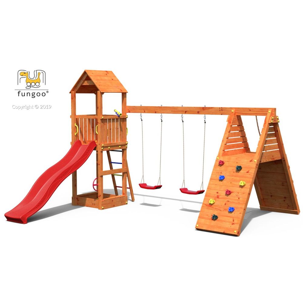 Fungoo Set FLEPPI KDI Smeđi - Drveno dječije igralište slika 1