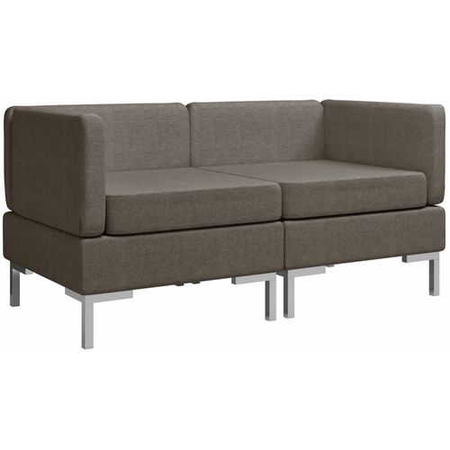 2-dijelni set sofa od tkanine smeđe-sivi slika 15