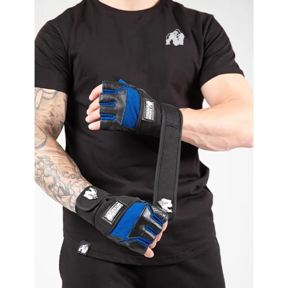 Gorilla Wear DALLAS Rukavice sa steznicima za zglob, Crno/Plave slika 3