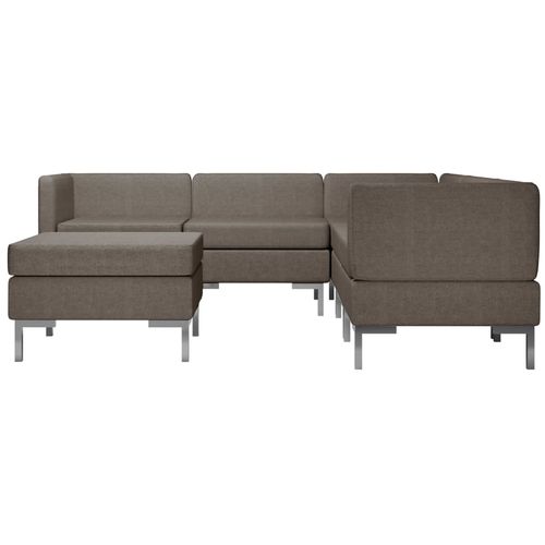 6-dijelni set sofa od tkanine smeđe-sivi slika 11