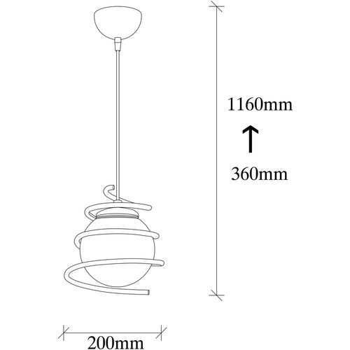 Opviq Vislica ELEGANCE crna, metal, promjer 20 cm, visina 116 cm, podesiva visina, E27 40 W, Elegance - 706-S slika 3