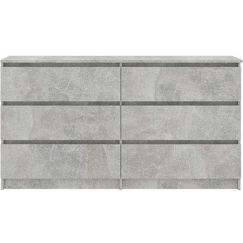 Komoda siva boja betona 140 x 35 x 76 cm od iverice slika 28