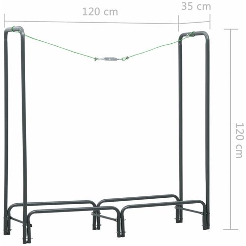 Stalak za drva za ogrjev antracit 120 x 35 x 120 cm čelični slika 38