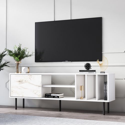 Pietra - White White TV Stand slika 2