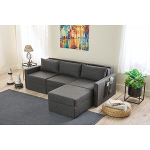 Krevetna sofa u kutu Saros – smeđa