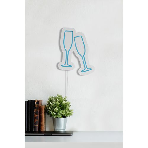 Wallity Ukrasna plastična LED rasvjeta, Champagne Glasses - Blue slika 4