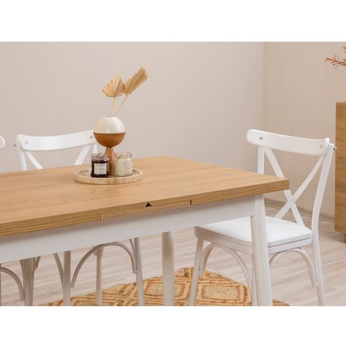 Woody Fashion Set stolova i stolica (5 komada), Bijela boja, OLV-AC-TK9 slika 4