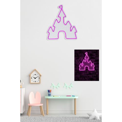 Wallity Ukrasna plastična LED rasvjeta, Castle - Pink slika 11