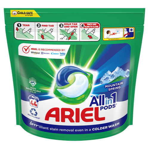 Ariel kapsule tekućeg deterdženta za pranje rublja Mountain Spring All-in-1 PODS, 44 pranja slika 1