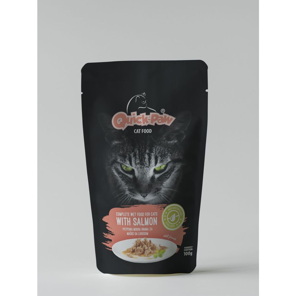 Quick-Paw hrana za mačke u vrećici Salmon 100g slika 2