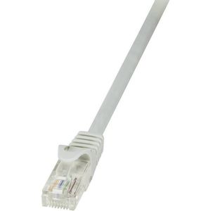 LogiLink CP2022U RJ45 mrežni kabel, Patch kabel cat 6 U/UTP 0.50 m siva sa zaštitom za nosić 1 St.
