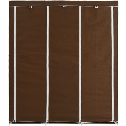 282454 Wardrobe with Compartments and Rods Brown 150x45x175 cm Fabric slika 30