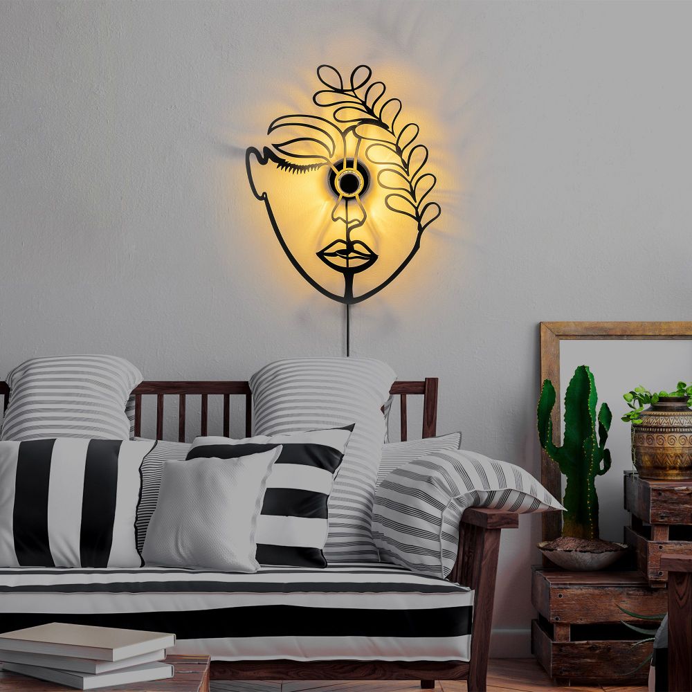 Zidna lampa Flower Faced V2 u crnoj boji slika 3