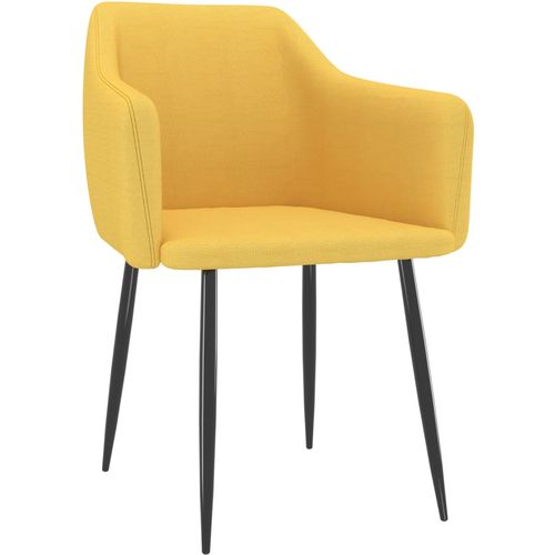 Blagovaonske stolice od tkanine 2 kom žute slika 8
