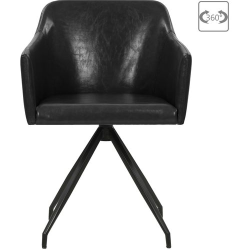 Blagovaonske stolice od umjetne kože okretne 4 kom crne slika 15