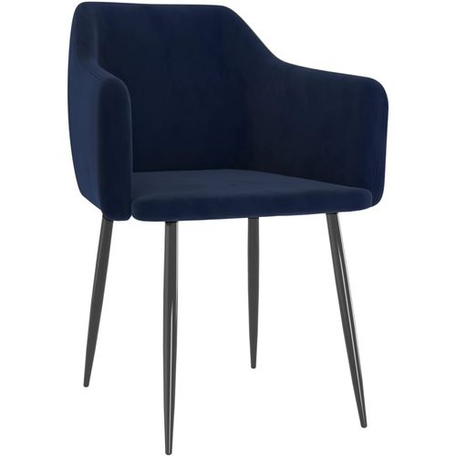 Blagovaonske stolice 4 kom plave baršunaste slika 9