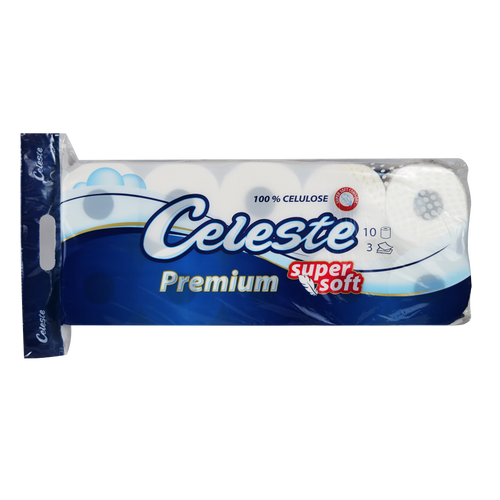 Celeste toalet papir 10/1 Premium, troslojni, 150 listića slika 1