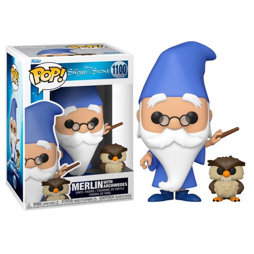 POP figure Disney The Sword in the Stone Merlin with Archimedes slika 1