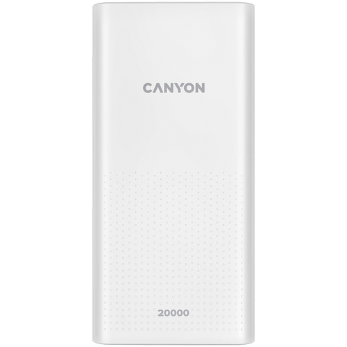 CANYON PB-2001 Power bank 20000mAh Li-poly battery, Input 5V/2A , Output 5V/2.1A(Max) , 144*69*28.5mm, 0.440Kg, white slika 1